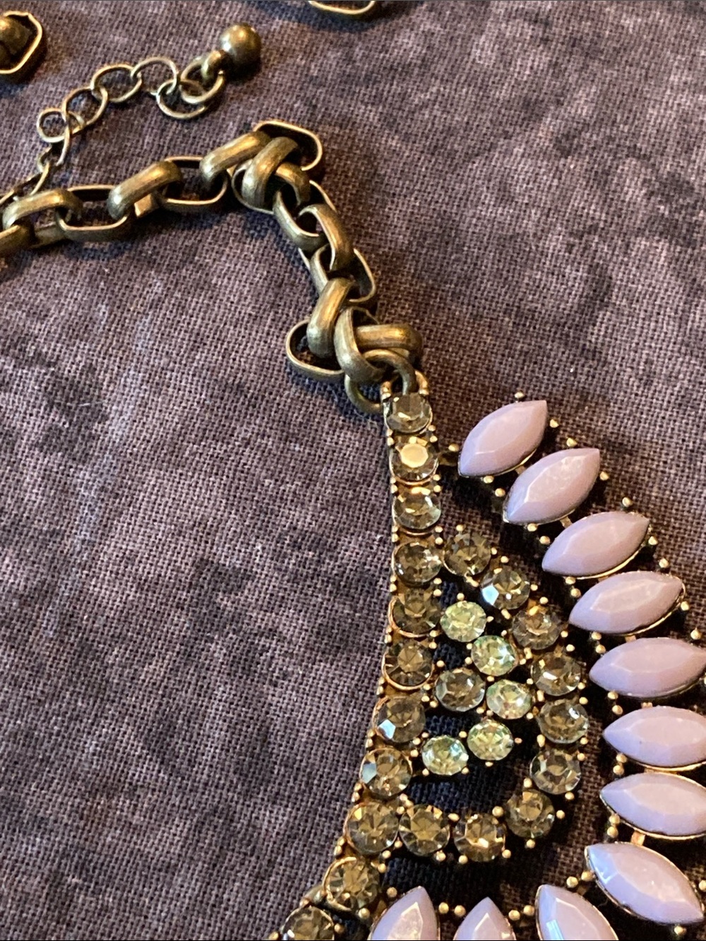 Stunning Multi Color Rhinestone Panel Necklace - Picture 5 of 10